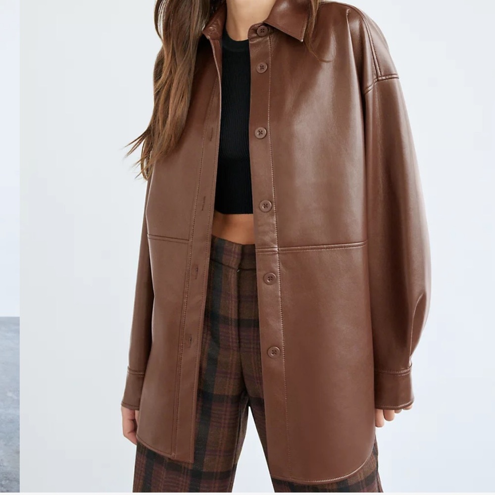 ARITZIA PELLI JACKET SIZE SMALL IN PINECORN BROWN.